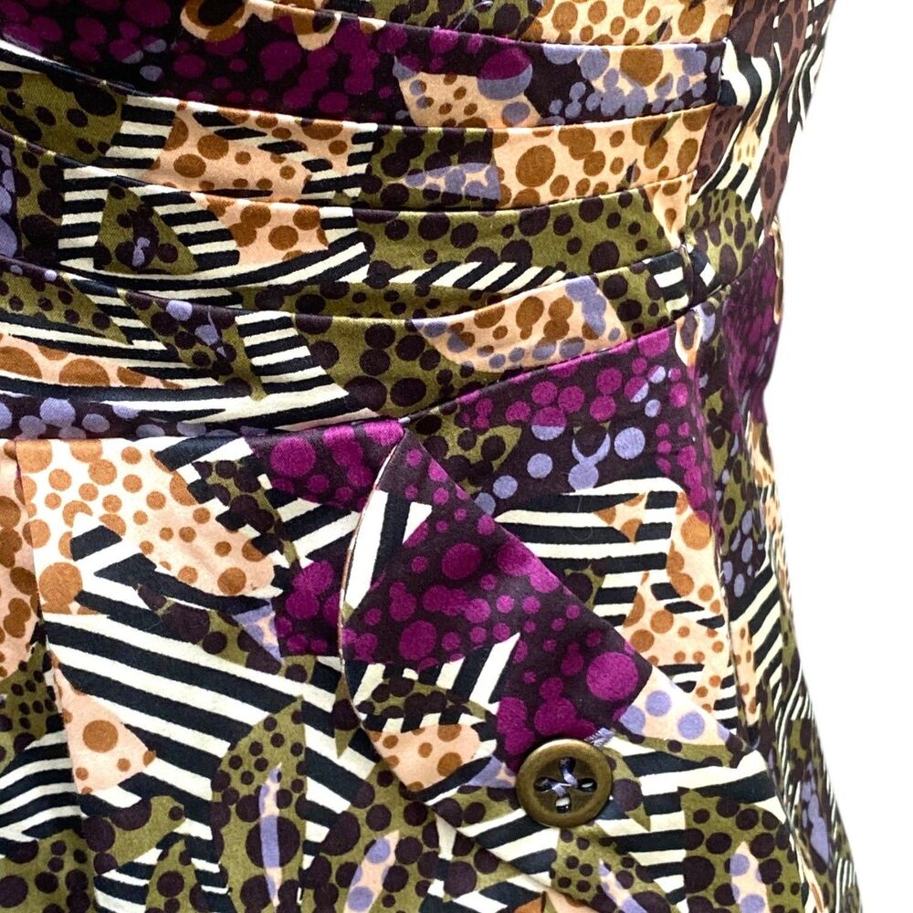 Anthropologie FEI Persir Peplum Bustier Top Size 8/M Strapless Multicolor Print - Picture 6 of 15